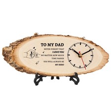 BeauGift Dad Gifts, Wooden Clock Gifts for Dad from Daughter Son Kids, Daddy