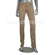 JUST CAVALLI BY ROBERTO CAVALLI JEANS BEIGE DENIM RIPPED OVERLAY sz 27 / 41