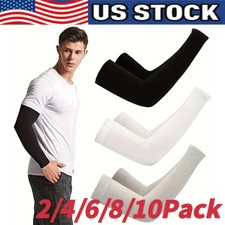 10 Pairs Cooling Arm Sleeves Cover UV Sun Protection Sports Outdoor For Men