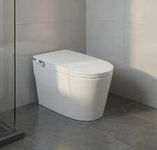 Smart Toilet Tank ADA Heated Seat Foot Sensor Flush One-Piece Auto Open/Close L