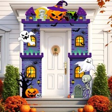 Halloween Haunted House Decorations Scary Archway Door Banner