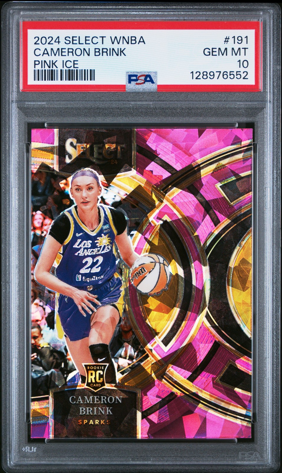 2024 Panini Select Wnba #191 Cameron Brink Pink Ice PSA 10
