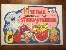 RARE Vintage TREND We Have Stinky Stickers Scratch n Sniff Store Display Sign