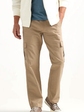 Men's Wrangler Cargo Pants w/ Stretch Relaxed Fit Elmwood Khaki Beige ALL SIZES