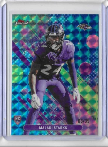 2025 Topps Finest Football Blue Geometric Malaki Starks #45