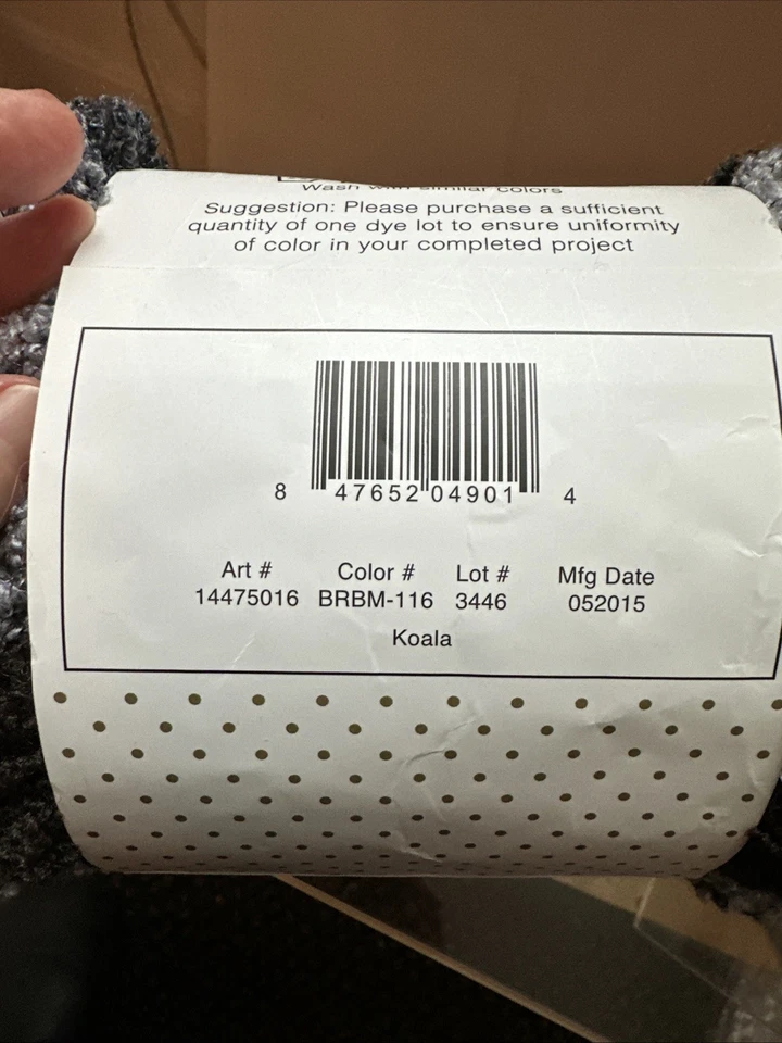 Buttercream Luxe Craft Rainbow Boucle Yarn LARGE 8oz - Color“Koala” BRBM-116 - Image 4 of 4