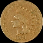 1874 INDIAN HEAD CENT ✪ VG VERY GOOD ✪ 1C PENNY COIN D ◢TRUSTED◣