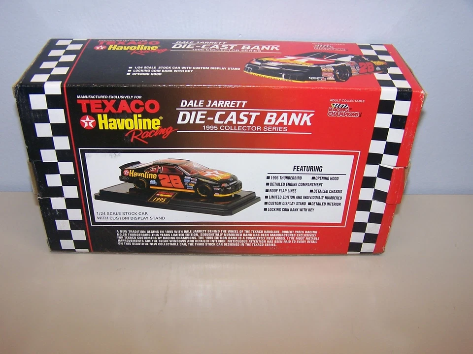 Racing Champions Dale Jarrett Die Cast Bank 1995 Collector Series 1/24 New - Image 3 of 4