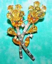 MINTY!!  signed CROWN TRIFARI PAT PEND pin with JAW DROPPING STONES-OMG!!!