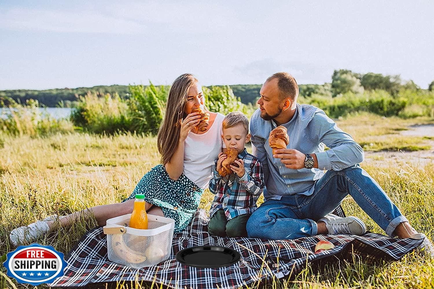 DecorRack 30 Small Plastic Plates, Heavy Duty 7 inch Disposable Party Ware fo