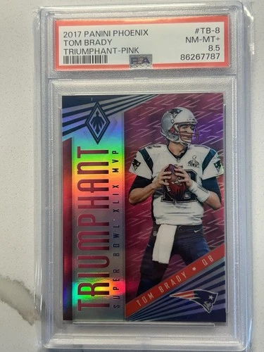 2017 Panini Phoenix Triumphant Pink Prizm Refractor /199 Tom Brady #TB-2 PSA 8.5