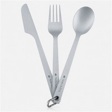 Titan Campingbesteck Outdoorbesteck Robust 3-teilig ultraleicht 46,5g
