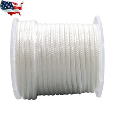 5/16" Nylon Rope 100FT Solid Braid High UV and Abrasion Resistance Industrial