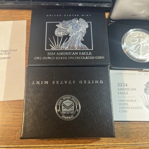2024 W American Eagle One Ounce Silver Uncirculated Coin w/ Box+COA
