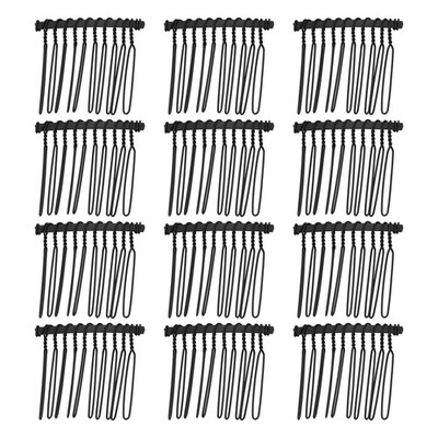 12 Stück Anti Rutscht Slip Haar Seite Kämme Zubehör Metall Schwarz 1.6''