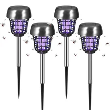 4 Pack Solar Bug Zapper Outdoor Waterproof, Upgraded Mosquito Zapper & Killer...