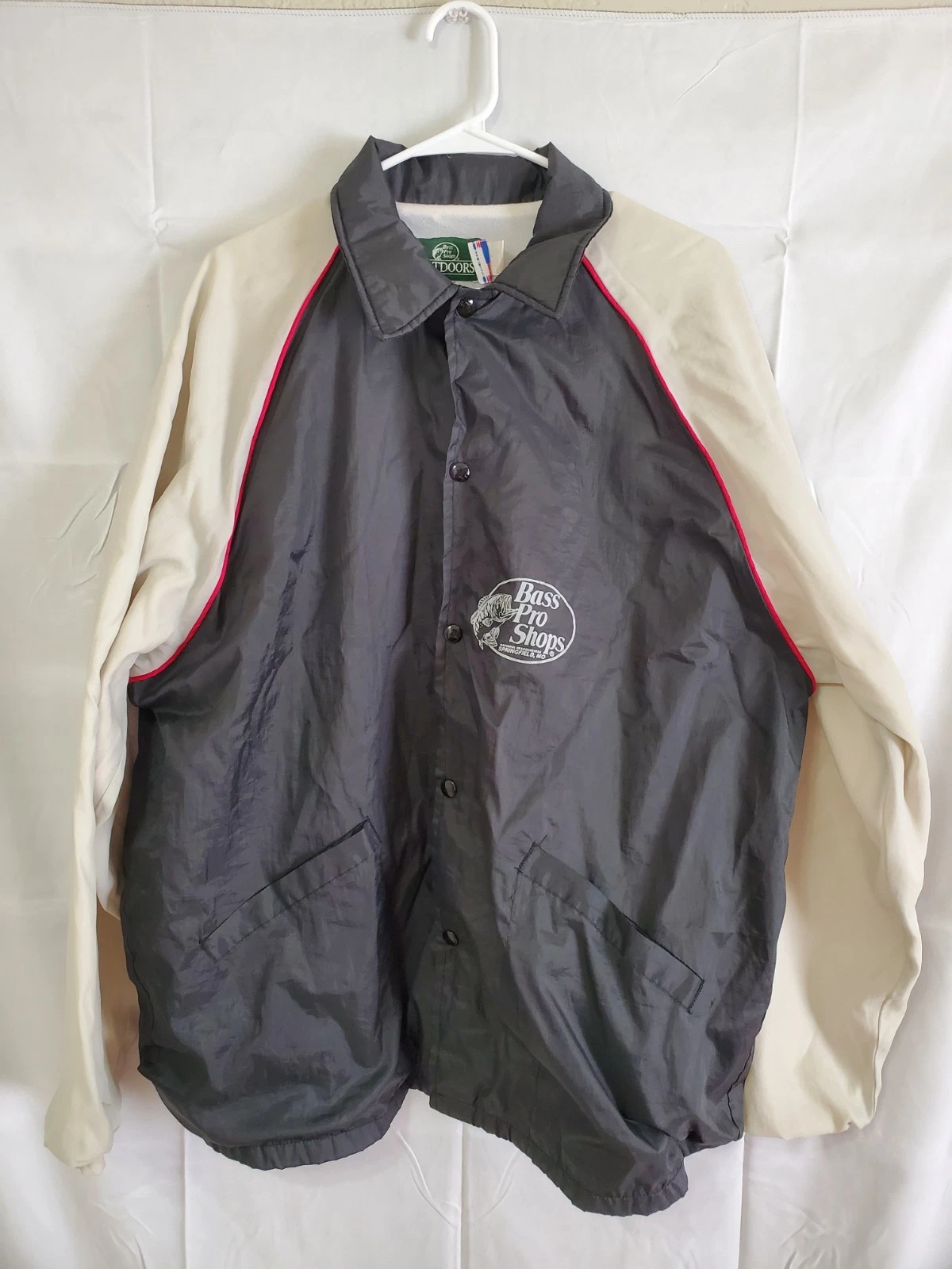 Vintage Bass Pro Shops Windbreaker Jacket Men's XL Kasha Lining USA Made