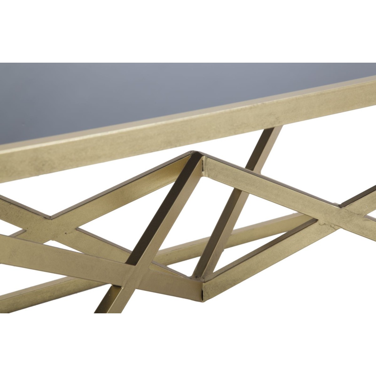 Table Basse Design Pyramid Métal Noir et Finition Dorée - 4