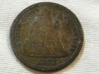 1877 seated liberty dime ten cent silver us coin