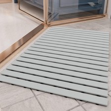 PADOOR Non-Slip Shower Mat 17x26 Heavy Duty Drainable Grey