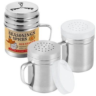 [2-pcs] 6oz Metal Salt Pepper Cooking Dredge Shakers (Medium Holes) with...