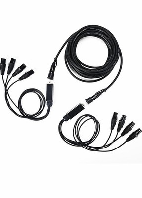 Jamesin 4-Channel 3-Pin XLR Multi-Network Split Ethernet Cable, 3ft