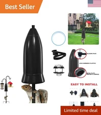 Black Squirrel Baffle for Bird Feeders - Fits Shepherd Hooks, No Removal Needed
