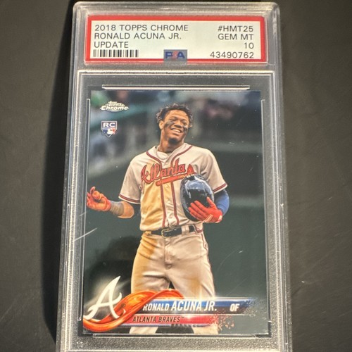Topps 2018 Chrome Update Ronald Acuna Jr. HMT25 RC Base PSA 10 Braves MLB