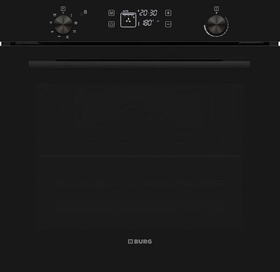 Einbaubackofen Pyrolyse schwarz Burg visioTouch Display Kindersicherung BEB8BL.1