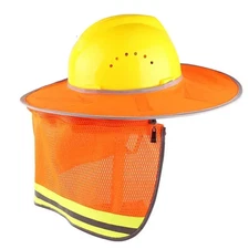 Summer Sun Shade Safety Hard Hat Neck Shield Helmets Reflective Stripe Mesh
