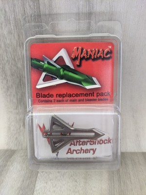 Pack of Maniac Broadhead Main & Bleeder Blades (2 Each) Aftershock Archery 