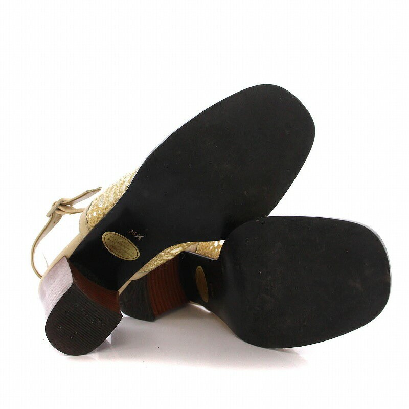 Sandali Yves Saint Laurent cinturino tacco grosso beige taglia 36 5 donna autentici