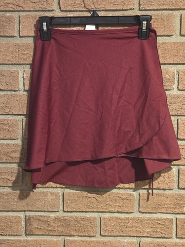 Major Motion Made in USA Wrap Ballet Dance Yoga Skirt M Burgundy High Low Design