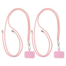 2Pcs Smart Phone Lanyard Universal Lanyard with Phone Patch, Pink