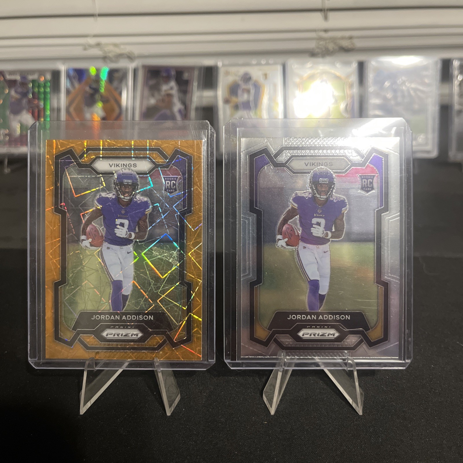 2023 Panini Prizm JORDAN ADDISON Rookie Orange Lazer +Base #368 (RC) - Vikings