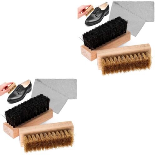  Set of 2 Brush Wooden Shoe Boot Care Brush For Boot Polishing - Picture 1 of 12