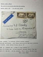1943 French West Africa Airmail Cover Thies Senegal to Lisbon Portugal