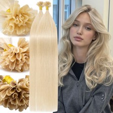 Glue Hot Fusion Nail U Tip Remy Human Hair Extensions Keratin Pre-Bonded 200G