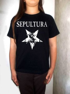 Sepultura logo BLACK model:5 t-shirt Sepultura BAND clothing boy girl children