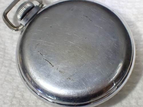 1966 Ingraham Tower Dollar Wind Pocket Watch good balance Red Sweep 2nd - Picture 5 of 8