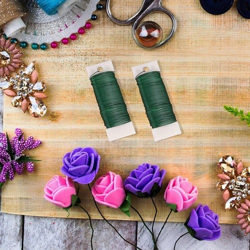 Filo verde fiorista 60m calibro 22, filo floreale per composizioni floreali - Foto 8 di 20