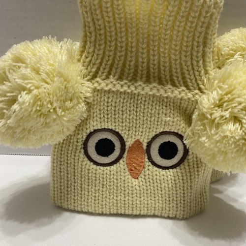 Boot Cuffs Toppers Yellow Owl Pom Pom Girls Cute - Picture 2 of 13
