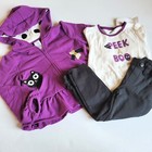 Gymboree 2T Purrfectly Fabulous Black Cat Hoodie Peek-a-boo Tee Ponte Pants NWT