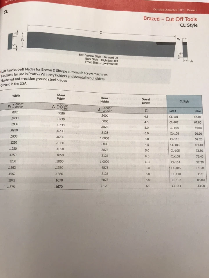 1 pc.  CL-107 MICRO 100 C.T. CUT OFF BLADE. USA  - Image 2 of 2