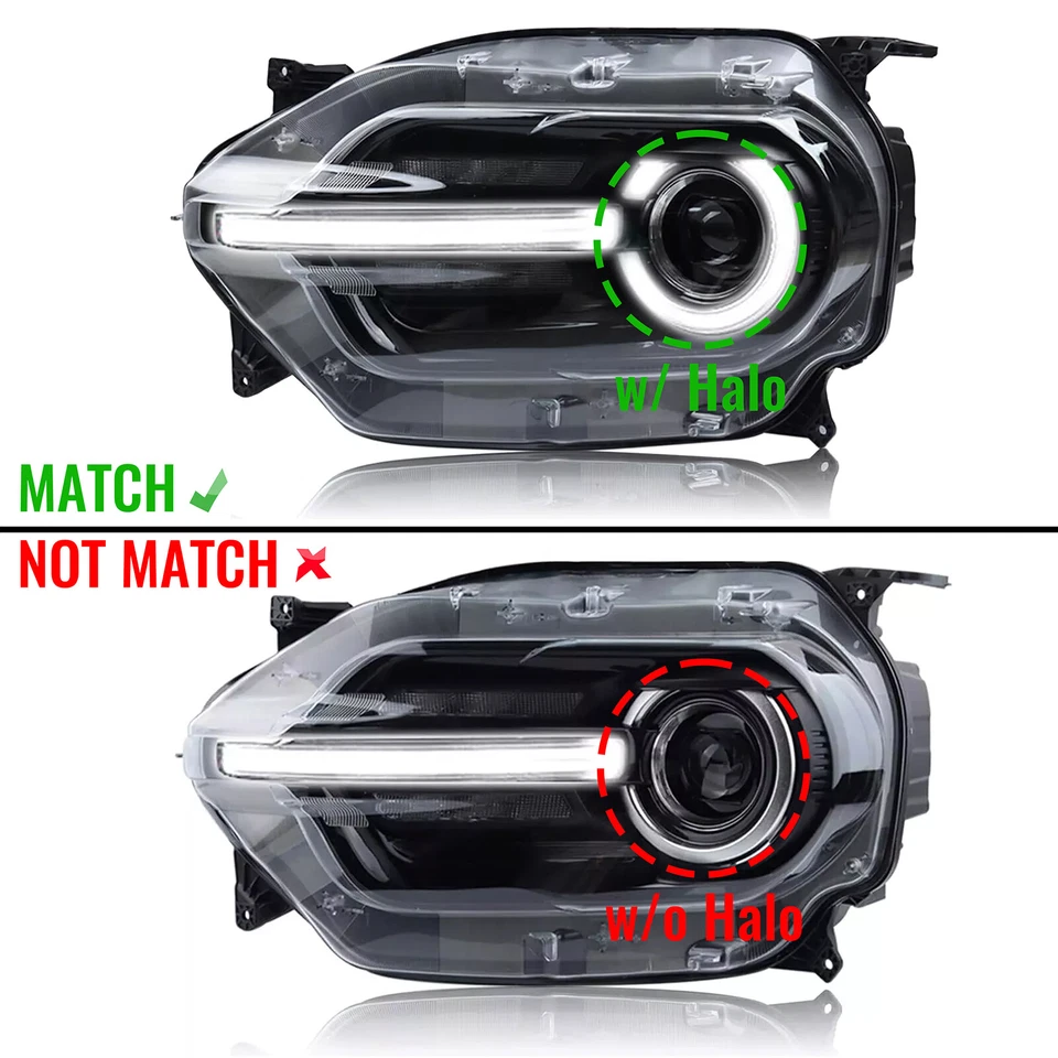 [FULL LED] For 2021-2024 Ford Bronco SPORT Driver Side Headlight w/ LED HALO LH - Изображение 2 из 4