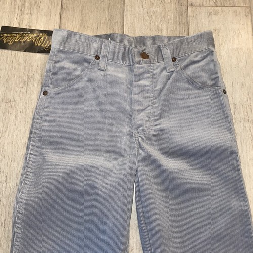 Vintage Wrangler Pants Corduroy Reg Straight Leg Gray 70s Mod NOS Student 26 32 - Picture 3 of 7