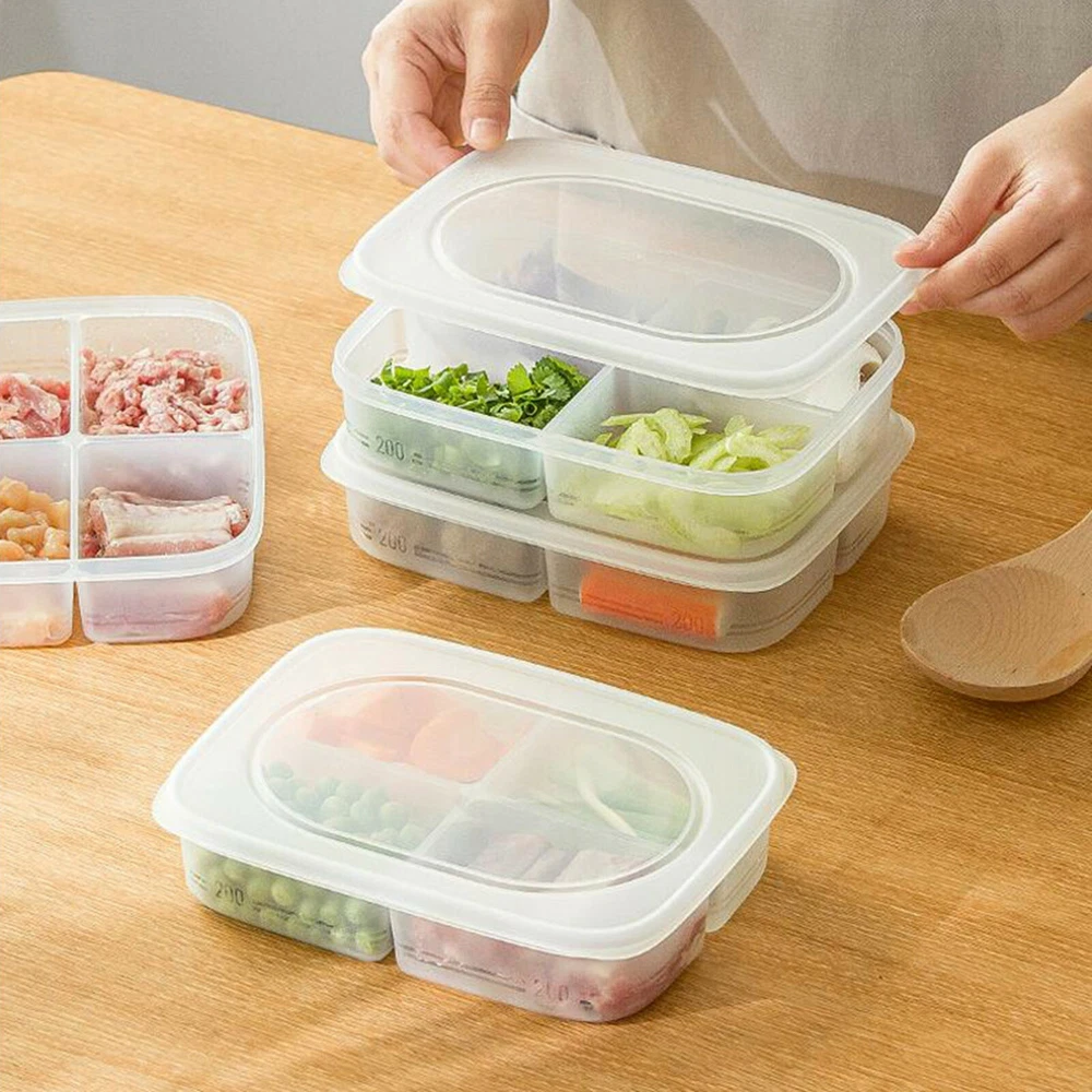 Reusable 4-Compartment Bento Snack Box for Travel & Lunch