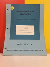 Lambda IM-LMF Regulated Power Supply Model LM F Package Instruction Manual