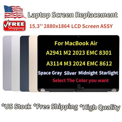 For Macbook Air 15'' A2941 A3114 M2 M3 2023-2024 LCD Screen Assembly Replacement