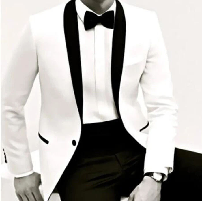 White coat shop black pants tux